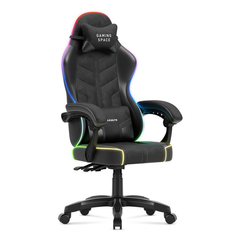 Silla Gaming Huzaro Force 2,7, Capacidad De Carga De 140 Kg De Altura Ajustable Negro Rgb