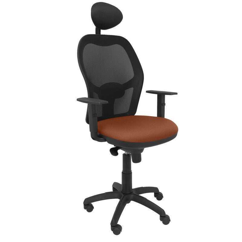 Silla Jorquera Malla Negra Asiento Bali Marrón Co