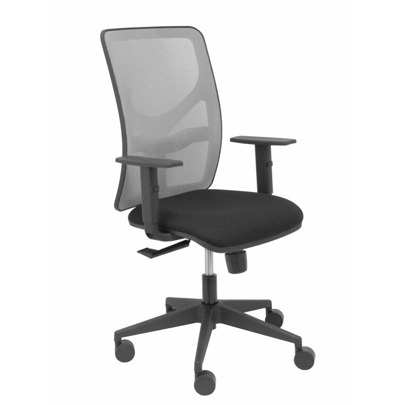 Silla Motilla Malla Gris Asiento Bali Negro Brazo