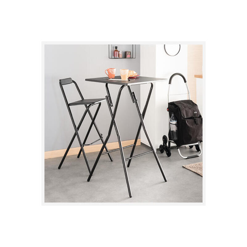 Silla Plegable De Cocina Negra 44x44x79,5cm