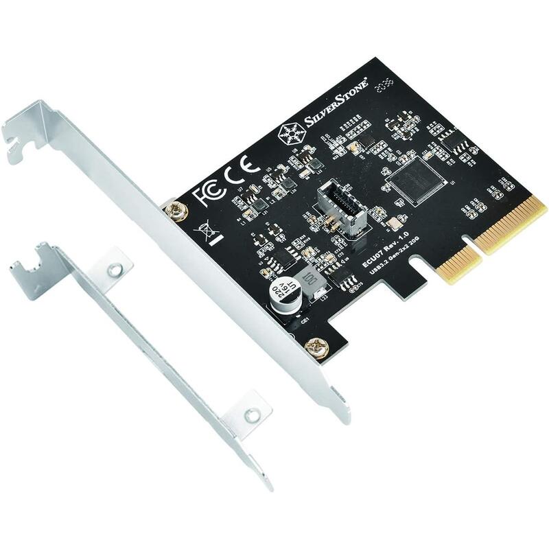 Silverstone Ecu07, Tarjeta Superspeed-20gbps Interno Usb 3.2 Tipo C-Key-A-Gen-2x2-Pcie Sst-Ecu07
