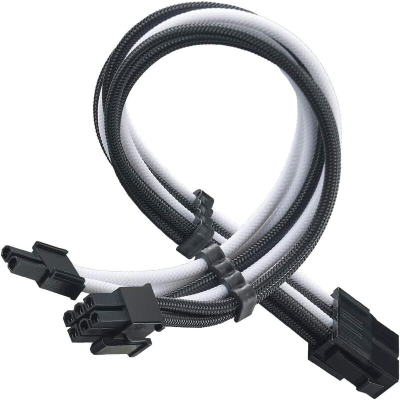 Silverstone Pp07e Cable De Extensión 8 Pines 6 + 2 Gpu Pcie 300 Mm 18 Awg Sst-Pp07e-Pcibw Negro + Blanco
