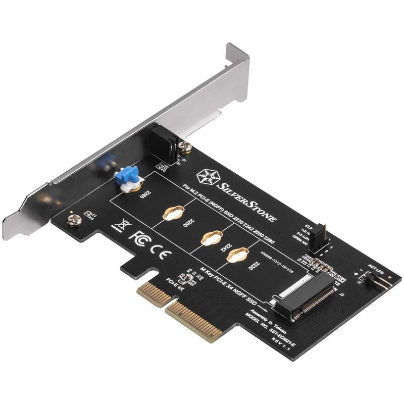 Silverstone Sst-Ecm21-E - Tarjeta De Expansión Pci-E Pci-E X4 M.2 (Ngff), Diseño Sin Tornillos, Pci-E Gen. 4 71151
