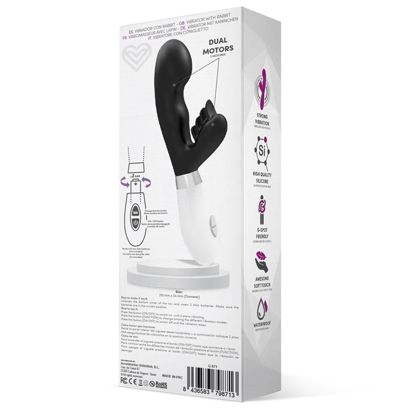 Vibrador Conejito Sliper Silicona Negro