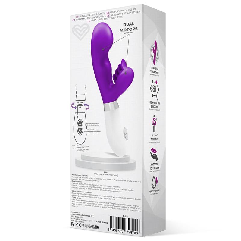 Vibrador Conejito Sliper Silicona Púrpura