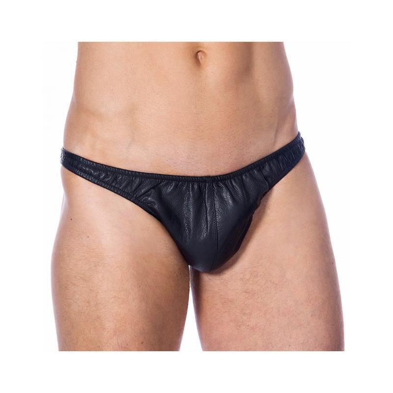 Slips De Cuero Color Negro Talla (Interno):S
