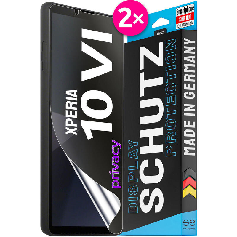 Smart Engineered Se0-F0112-0514-24-M Protector De Pantalla O Trasero Para Teléfono Móvil Protector De Pantalla Para Privacidad Sony 2 Pieza(S)