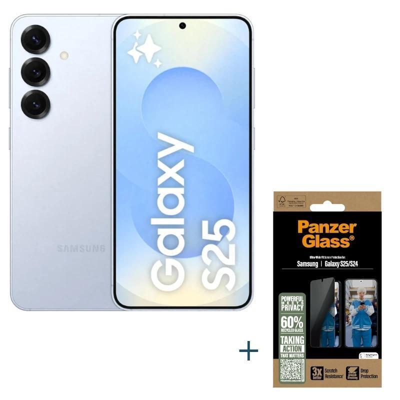 Smartphone Samsung S25 256gb Blue+Protec Privacidad Panzer