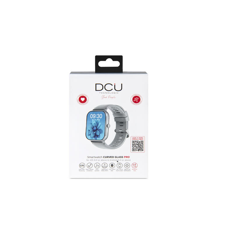 Smartwatch Dcu Curved Glass Pro Gris 1.83" Hd