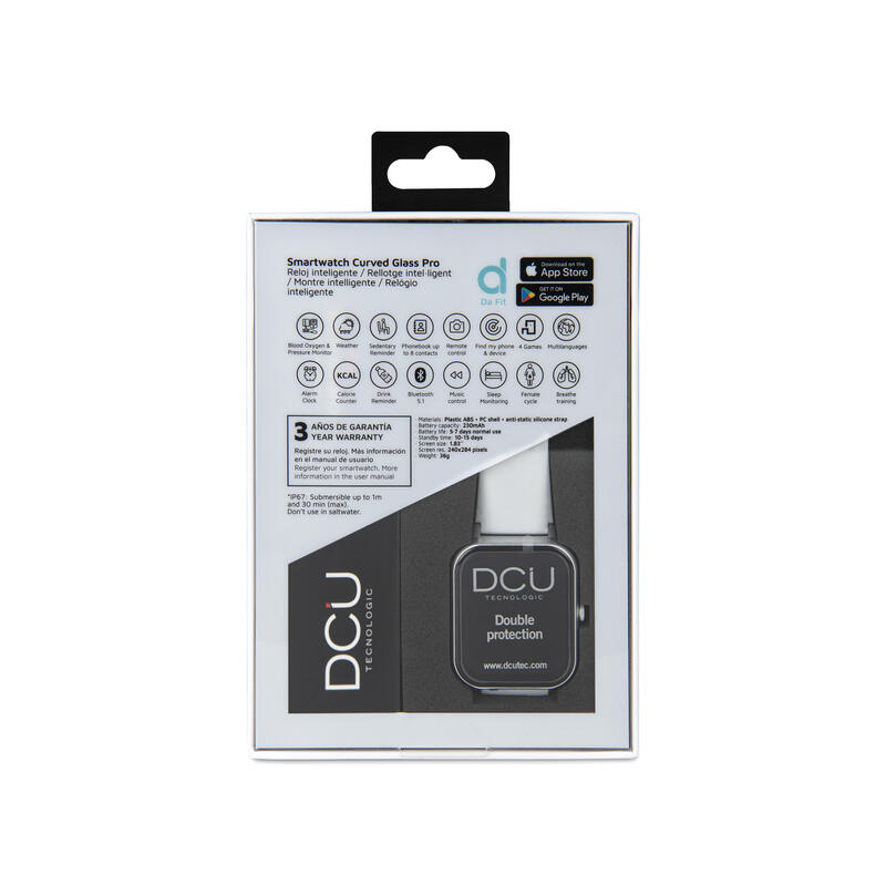 Smartwatch Dcu Curved Glass Pro Gris 1.83" Hd