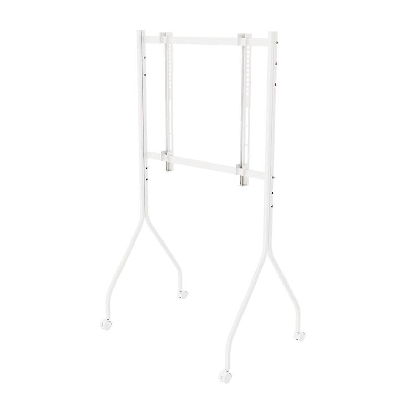 Soporte Carrito Para Tv Maclean, Con Ruedas, 37-80", Carga Máxima 50 Kg, Vesa Máximo 600x400, Blanco, Mc-180 W