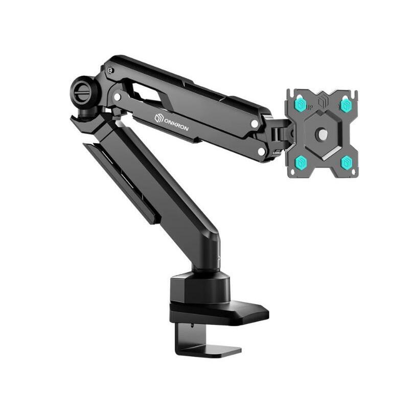 Soporte De Escritorio Onkron Giratorio-Inclinable Para Monitor De 13" A 34" Con Peso Máximo 10 Kg, Con Base Giratoria, Negrog90