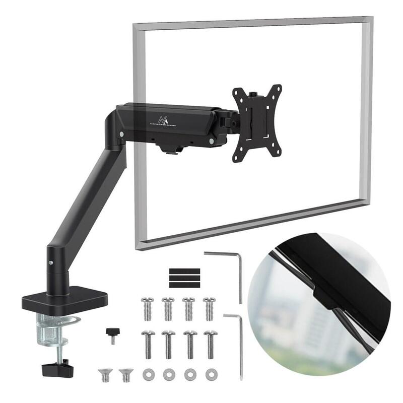 Soporte De Monitor Maclean, Resorte De Gas, 17"-32", 2-10kg, Negro, Mc-133
