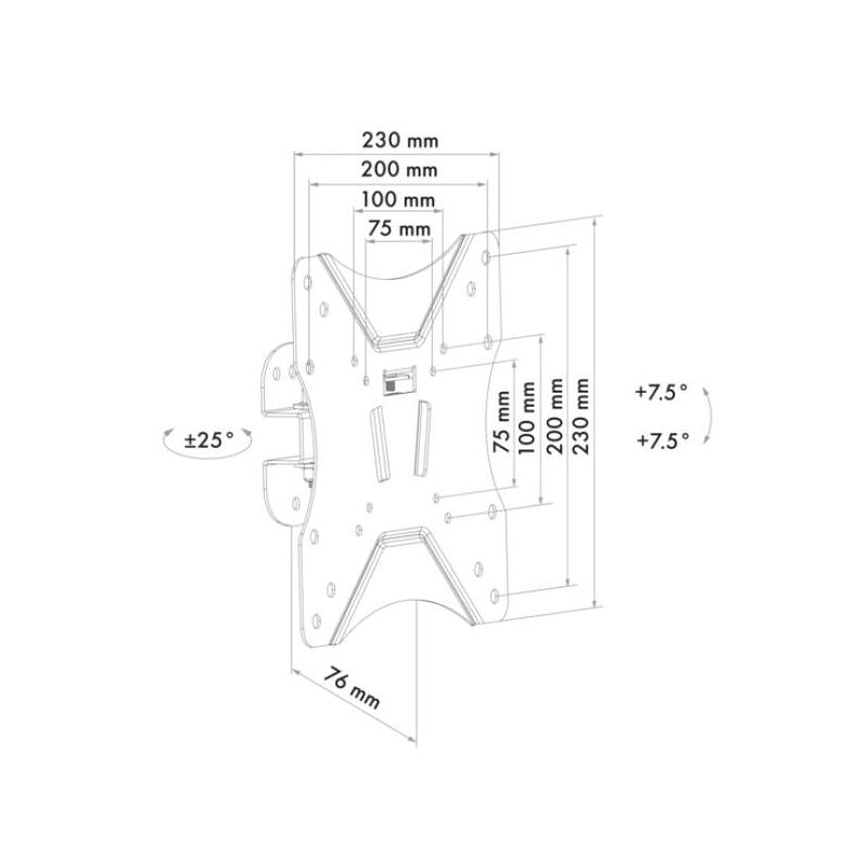 Soporte De Pared Para Tv Schwaiger, 23 "-42", 1 Articulación Máx.25 Kg Negro