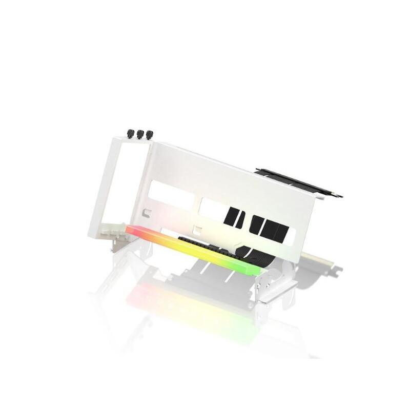 Soporte Tarjeta Grafica Vertical Pcie 4.0 Rgb Blanco Argb/Multiángulo 0-45º/Pcie 4.0