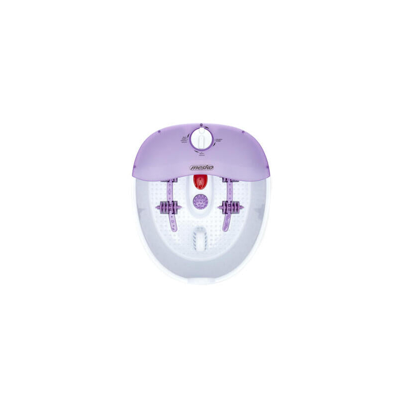 Spa Para Pies Mesko Ms2152 Hidromasaje Rodillo De Masaje Planta Calefactable Blanco Y Morado Medidas 36.3x21.5x41cm