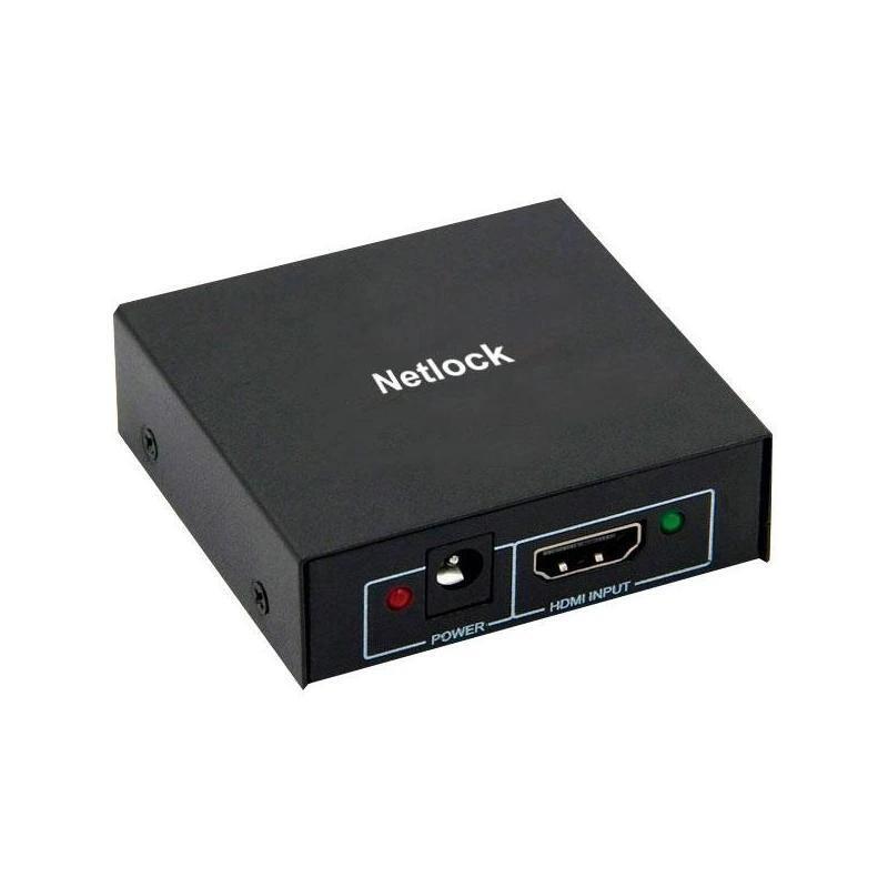Splitter Hdmi 4k/30hz De 2 Puertos Mini Metalico Con Alimentador Incluido