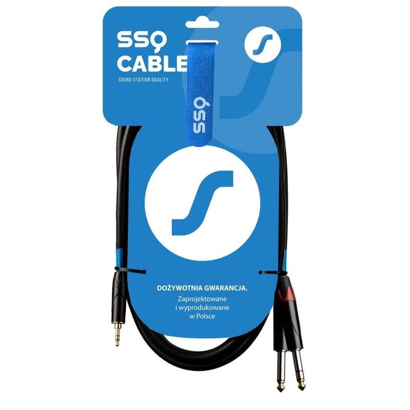 Ssq Mijm3 Ss-1815 Cable Jack Stereo 3,5 Mm - 2x Jack Mono 6,3 Mm 3 M Negro