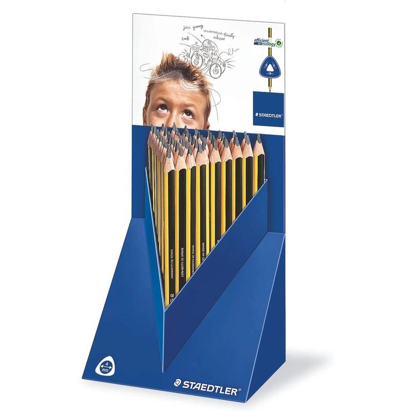 Staedtler Jumbo Noris 119 Expositor Con 48 Lapices De Grafito Triangulares - Mina Hb - Resistencia A La Rotura