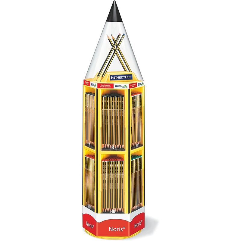 Staedtler Noris 120 Expositor De 576 Lapices De Grafito - Mina Resistente - Graduaciones Surtidas
