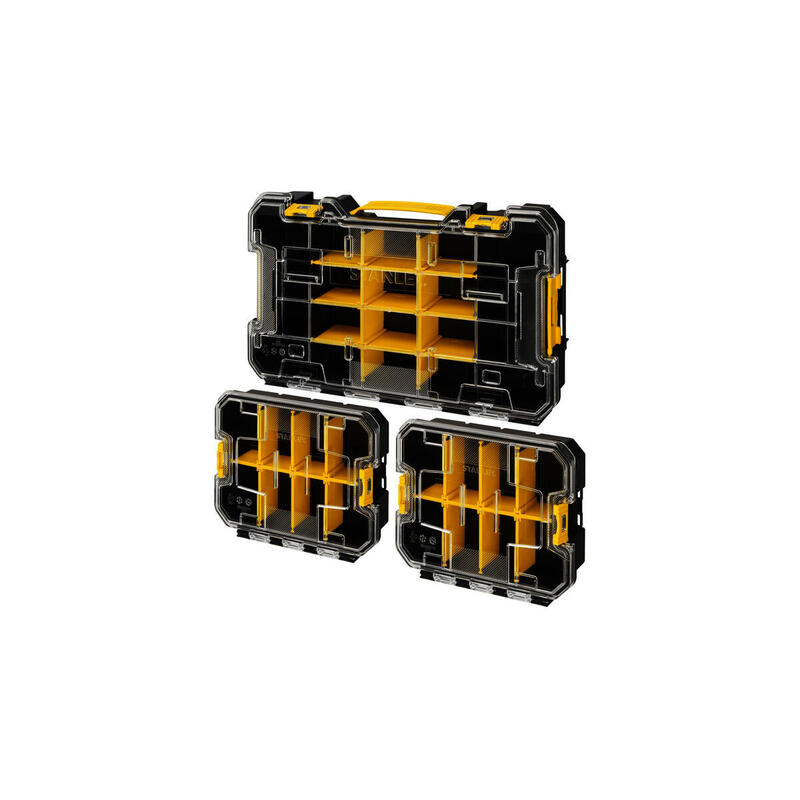 Stanley Organizer Set Pro-Stack Organizer Set, Caja De Herramientas Negro/Transparente, 3 Piezas Fmst61150-1