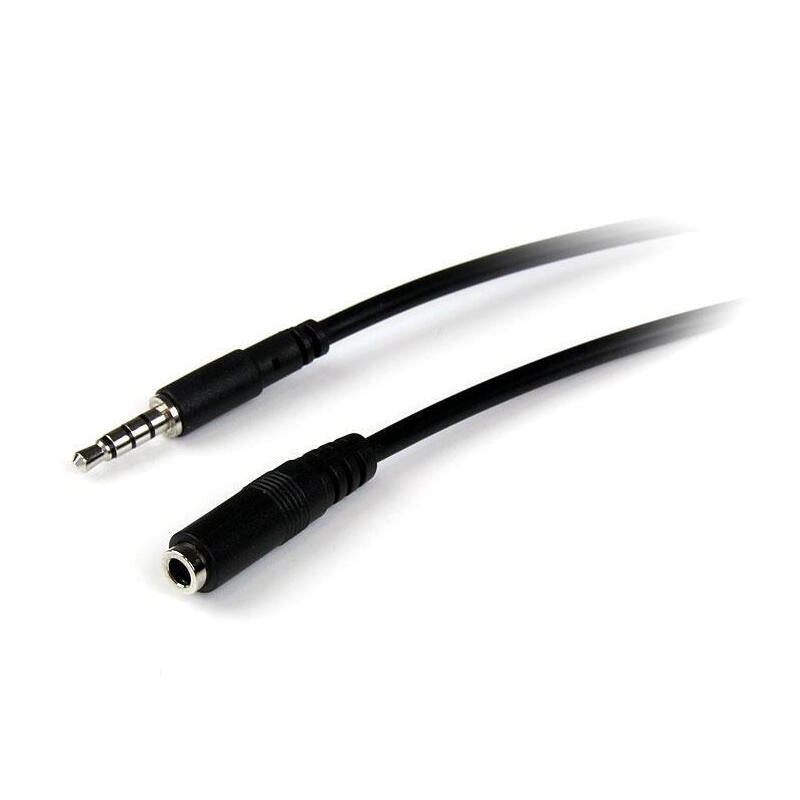 Startech Cable Audio Jack 3.5 M/H Alargo 4 Pines 1m Negro Muhsmf1m