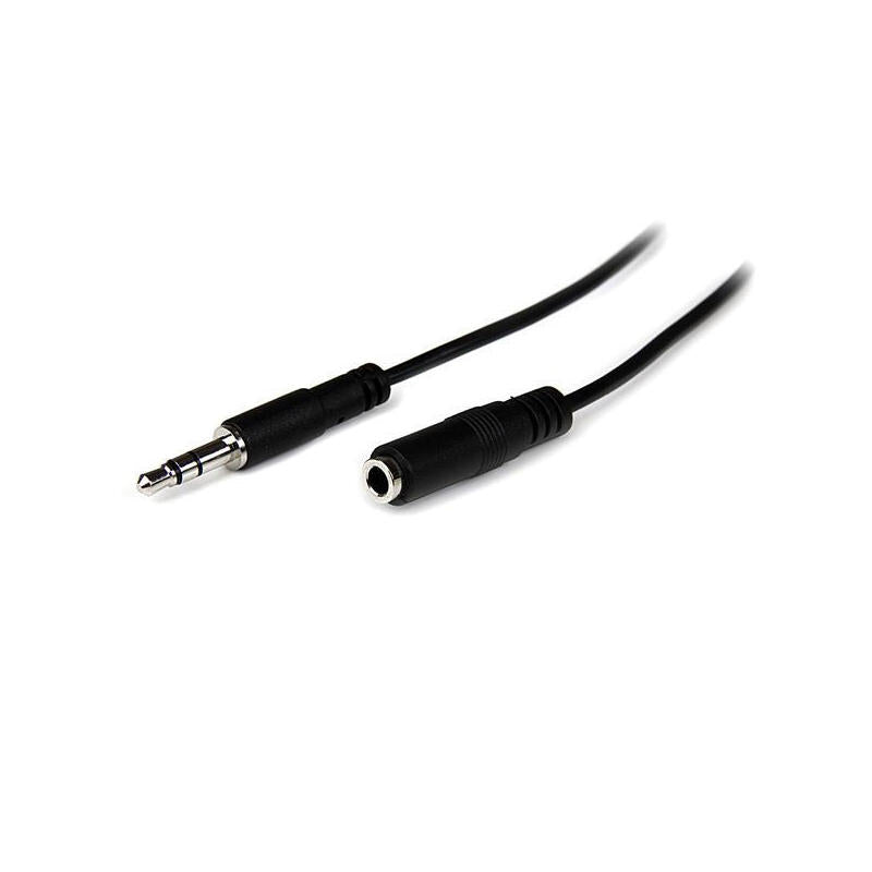 Startech Cable Jack 3,5mm 3 Pines (Alargo) M/H 1m Negro Mu1mmfs