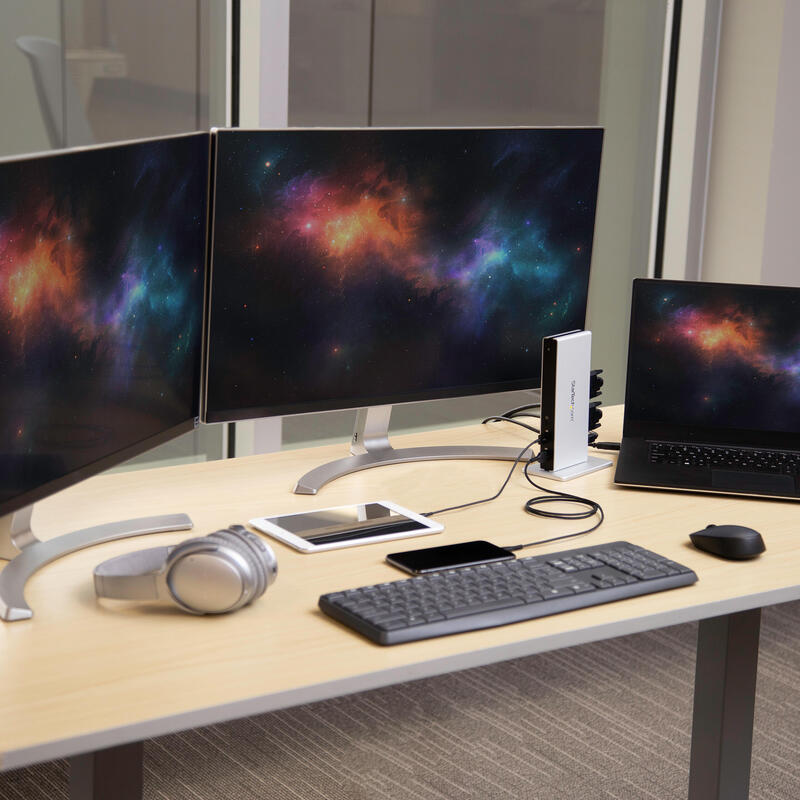 Startech Docking Station Usb 3.0 Para Dos Monitores Con Dvi Y Soporte Vertical