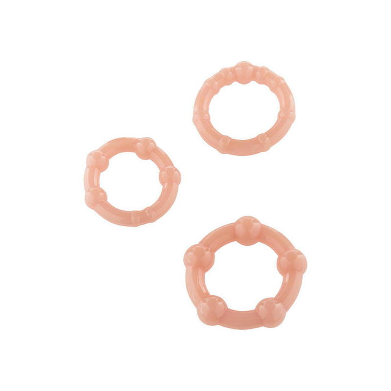 Stay Hard - Juego Tres Anillos Pene Color Carne