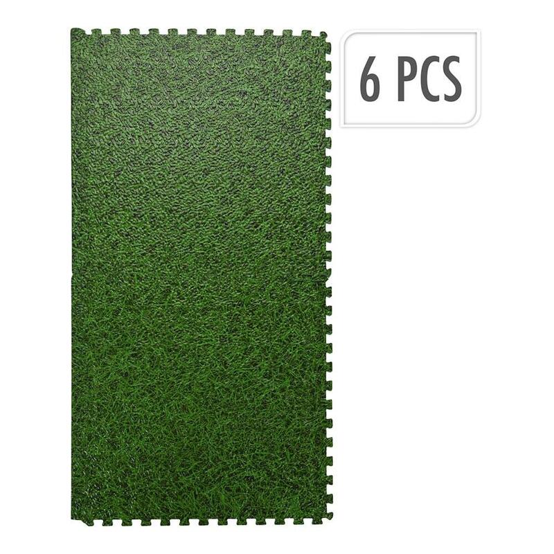 Suelo Tipo Puzzle De Espuma Eva Con Diseño De Césped 40 X 40 X 1 Cm, 6 Uds