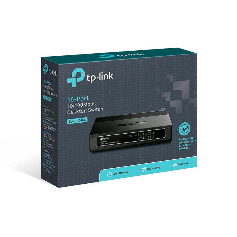 Switch Tp-Link 16p 16 Puertos Rj-45 10 100
