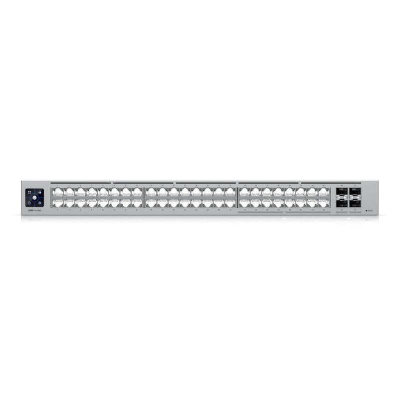 Switch Ubiquiti Usw-Pro-Max-48 Etherlighting Multigigabi Capa 3 Con 16x 2.5gbe, 32x 1gbe Y 4x Sfp+ 10gb. Los Puertos Etherlighting Se Iluminan Para Indicar La UbicaciÓ N Del Puerto, Velocidad, Vlan, Et