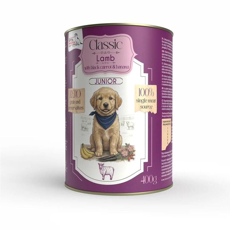 Syta Micha Alimento Húmedo Para Cachorros De Cordero Con Zanahorias - Lata De 400 G