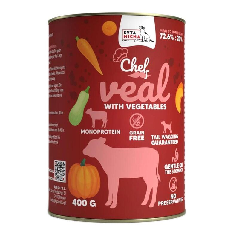 Syta Micha Chef Cielecina Z Warzywami Mokra Karma Para Perro 400g