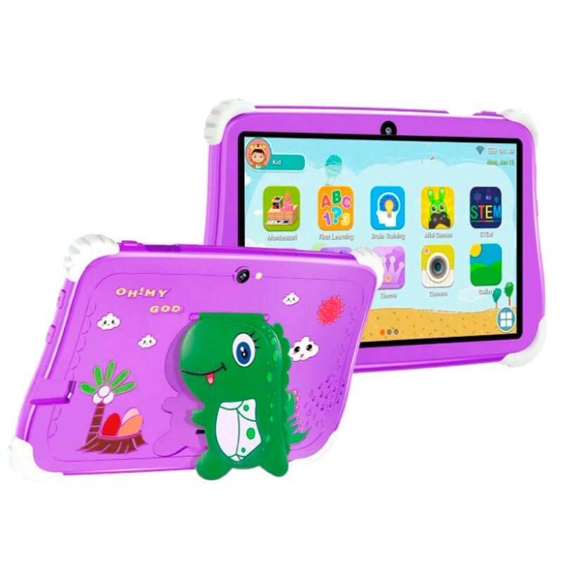 Tablet Powerbasics Mt6735 2gb/16gb Dino Lila Para Niños