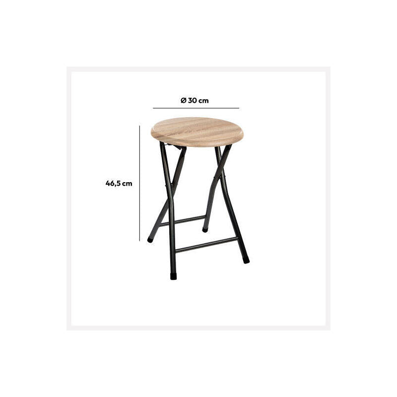 Taburete De Cocina Negro 30x30x45cm