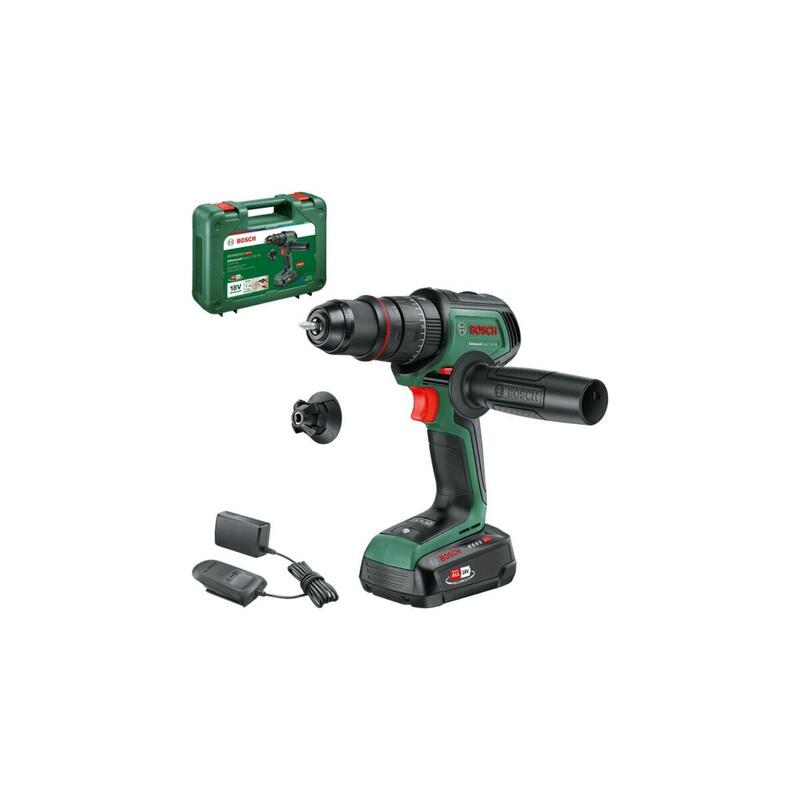 Taladro Bosch Combinado A Batería Advancedimpact 18v-80 Quicksnap Verde/Negro, Batería Li-Ion 2,5ah, Maletín, Power For All Alliance 06039e2101