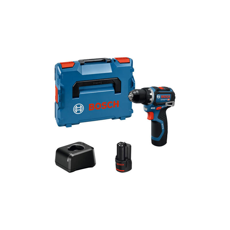 Bosch Professional Taladro/Destornillador Inalámbrico Gsr 12v-32 Professional, 12 Voltios Azul/Negro, 2 Baterías De Iones De Litio De 2,0 Ah, L-Boxx 06019n7002