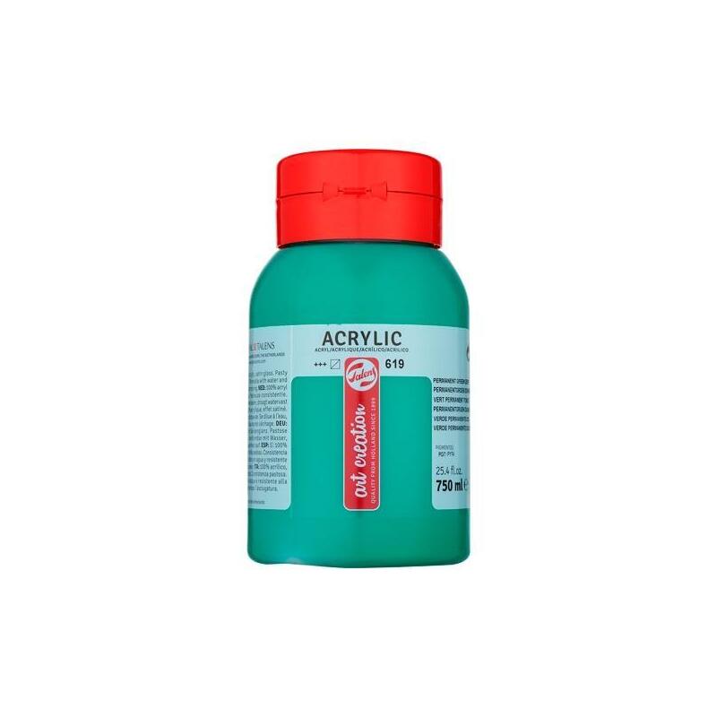 Talens Art Creation Colores Acrílico Bote 750ml Color 619 Verde Permanente Oscuro