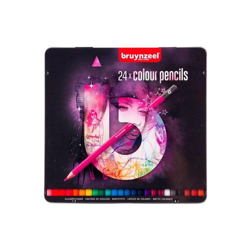 Talens Bruynzeel Estuche Metálico 24 Lápices De Colores Claros Surtidos