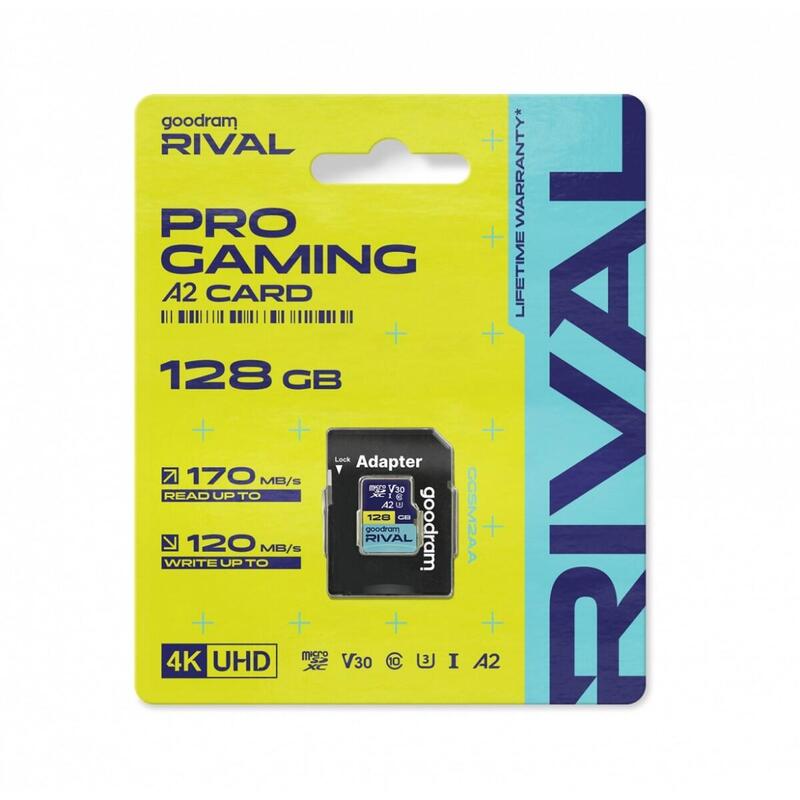 Tarjeta Goodram Microsdxc 128gb V30 A2 Uhs I U3 Rival + Adapter