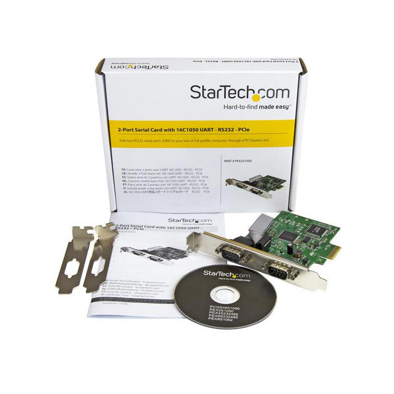 Tarjeta Serie Pci Express 2 Accs Puertos Db9 Rs232 Uart 16c1050