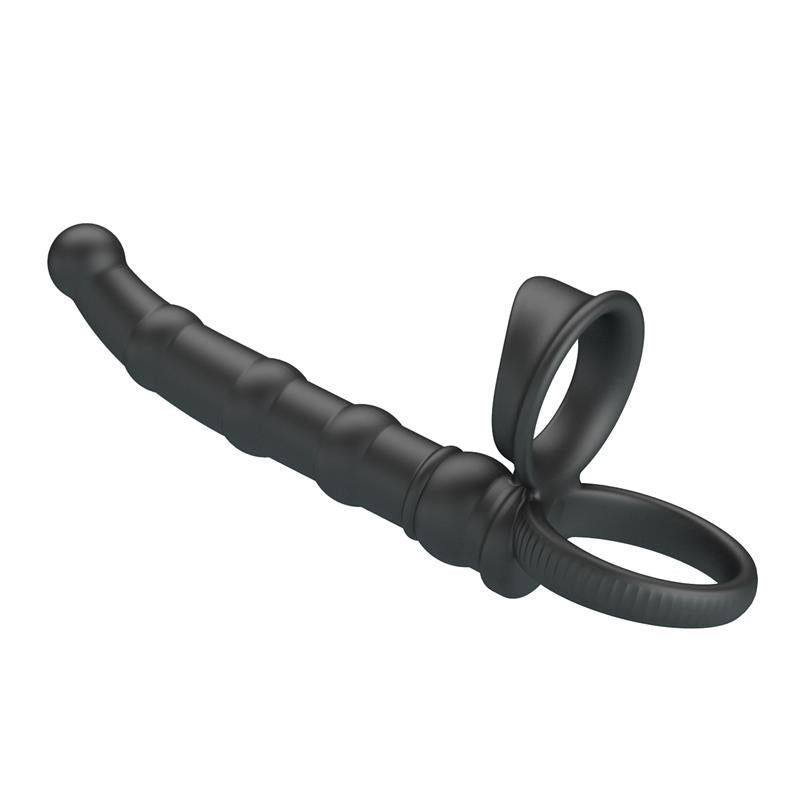 Pretty Love - Tatum Anillo Vibrador Pene Con Plug 10 Vibraciones Negro