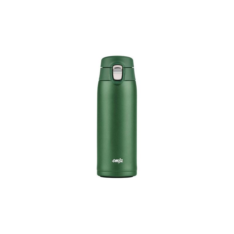 Taza Térmica Emsa Travel Mug Ligera Verde Oscuro, 0,4 Litros, Tapa Abatible N2151900