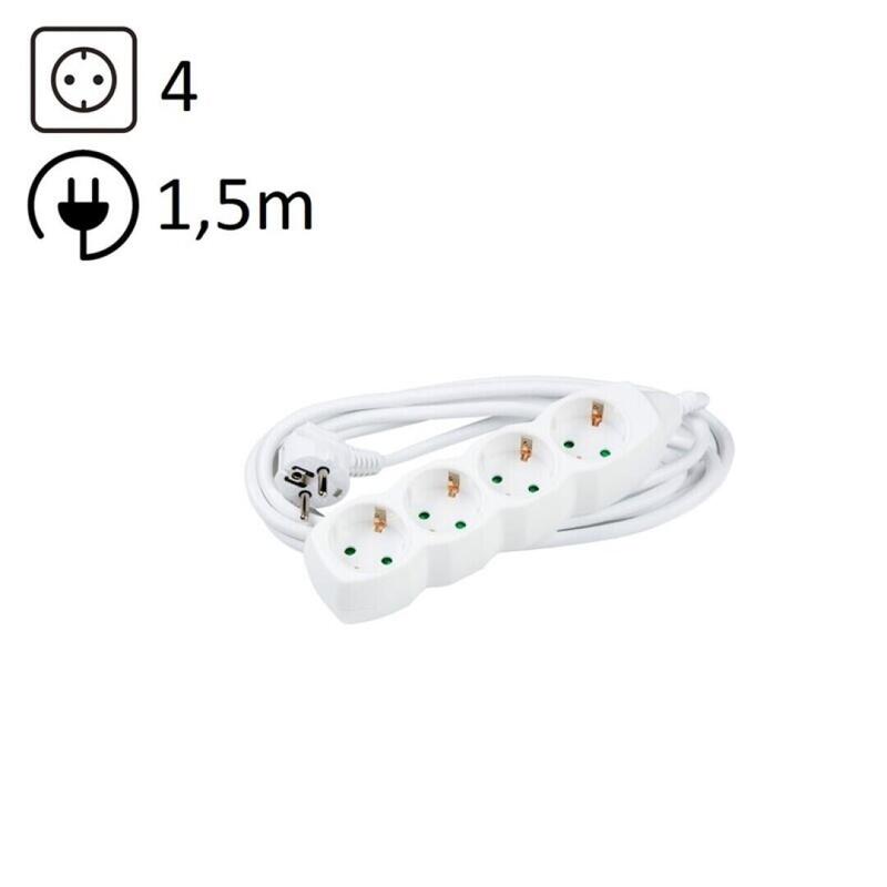 Technik Regleta De Corriente 4 Enchufes 1,5m 16a Blanco