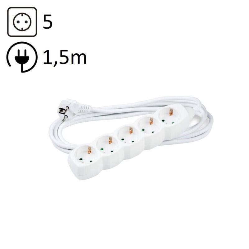 Technik Regleta De Corriente 5 Enchufes 1,5m 16a Blanco