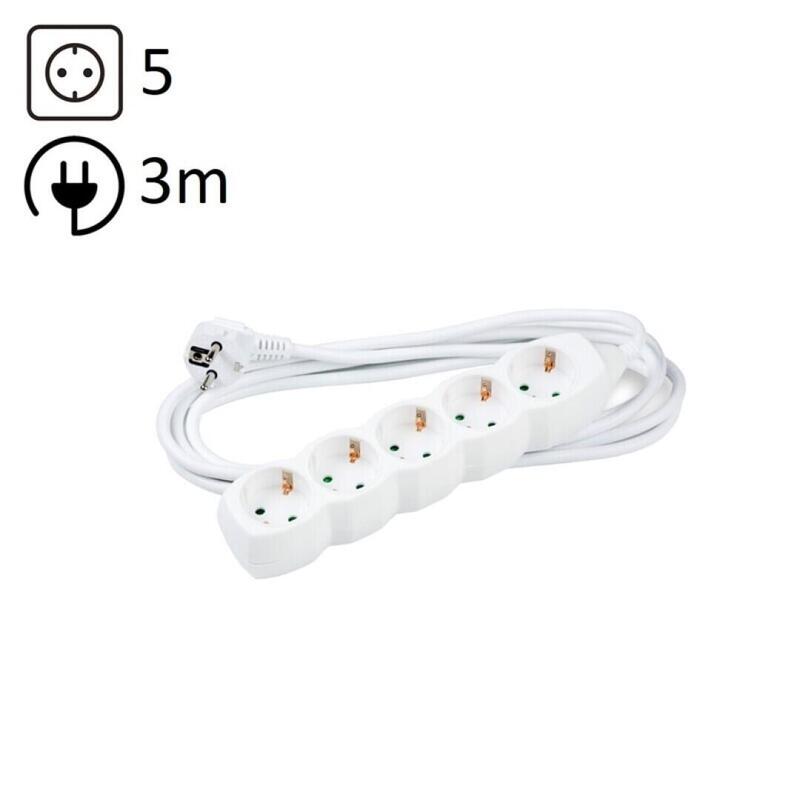 Technik Regleta De Corriente 5 Enchufes 3,0m 16a Blanco