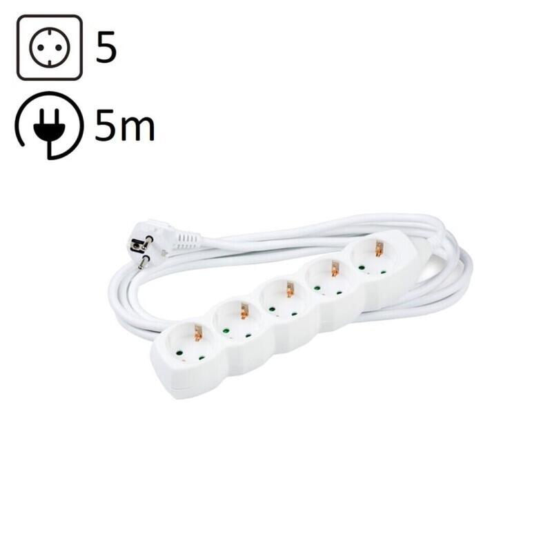 Technik Regleta De Corriente 5 Enchufes 5,0m 16a Blanco