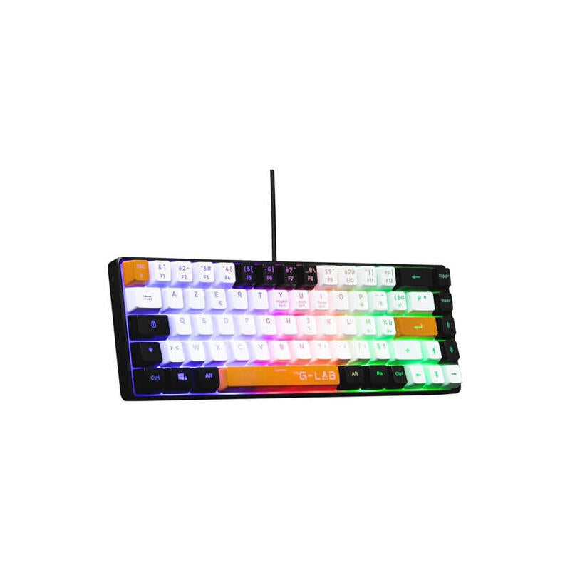 Teclado Español The G-Lab Keyz Hydrogen De Membrana Retroiluminado, Compacto 60%