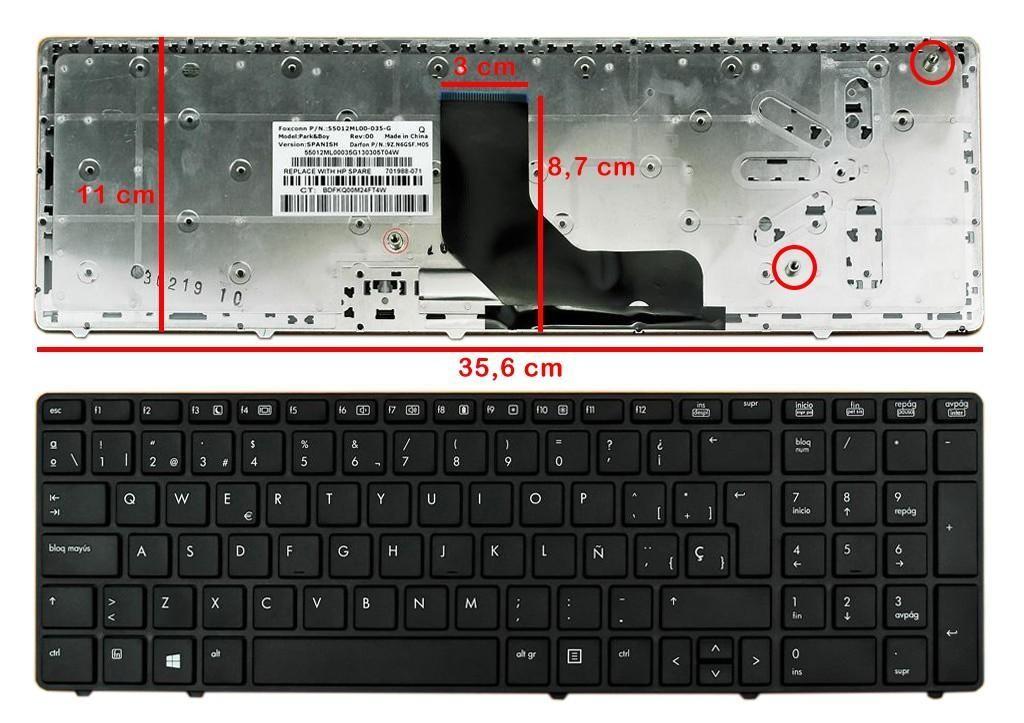 Teclado Para Portátil Hp Probook 6560B Negro Sin Pointstick